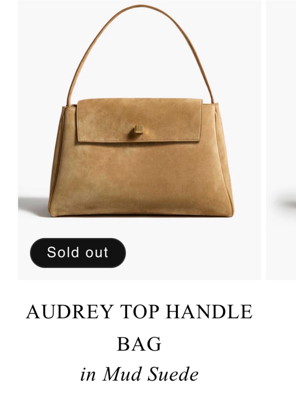 KHAITE AUDREY TOP HANDLE BAG in Mud Suede NEW - Picture 15 of 16